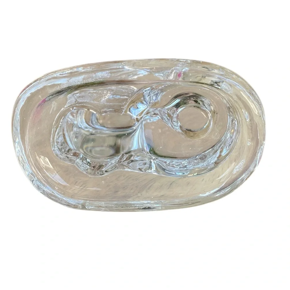 WILLIAMS SONOMA Set of 4 Glass Santa Tiny Taper Candle Holders